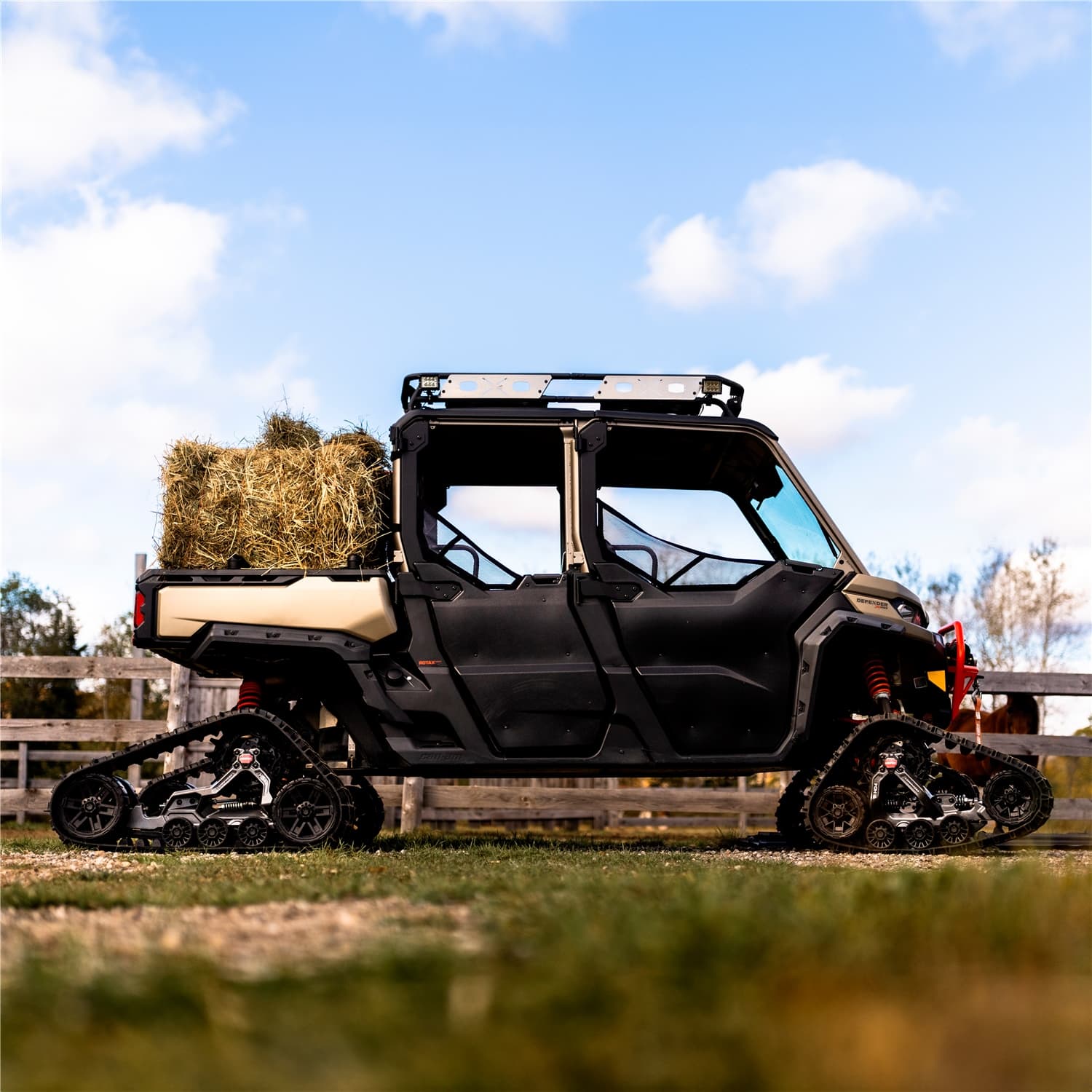 UTV on tracks working in winter conditions